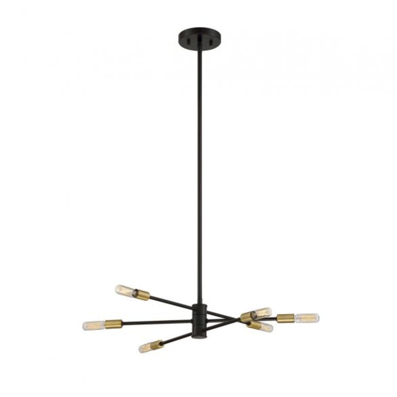 Lyrique 6-Light Chandelier in Bronze with Brass Accents - I58423338491