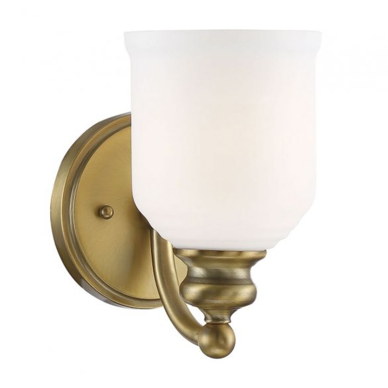 Melrose 1-Light Wall Sconce in Warm Brass - I58423338350