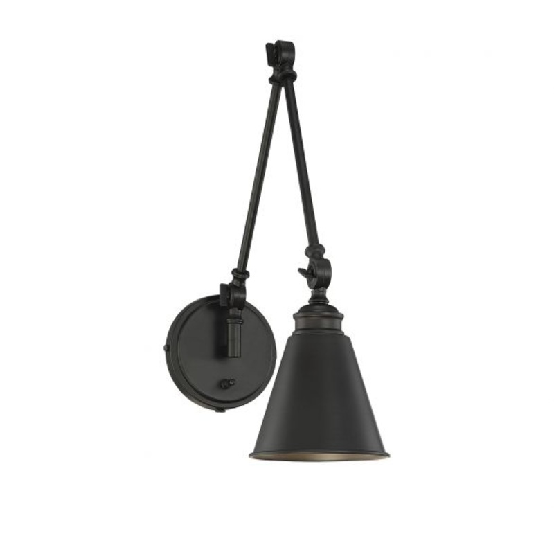 Morland 1-Light Adjustable Wall Sconce in Matte Black - I58423338426