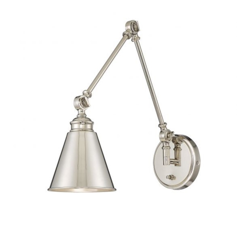 Morland 1-Light Adjustable Wall Sconce in Polished Nickel - I58423338357