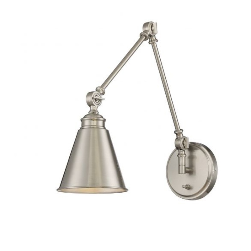 Morland 1-Light Adjustable Wall Sconce in Satin Nickel - I58423338349
