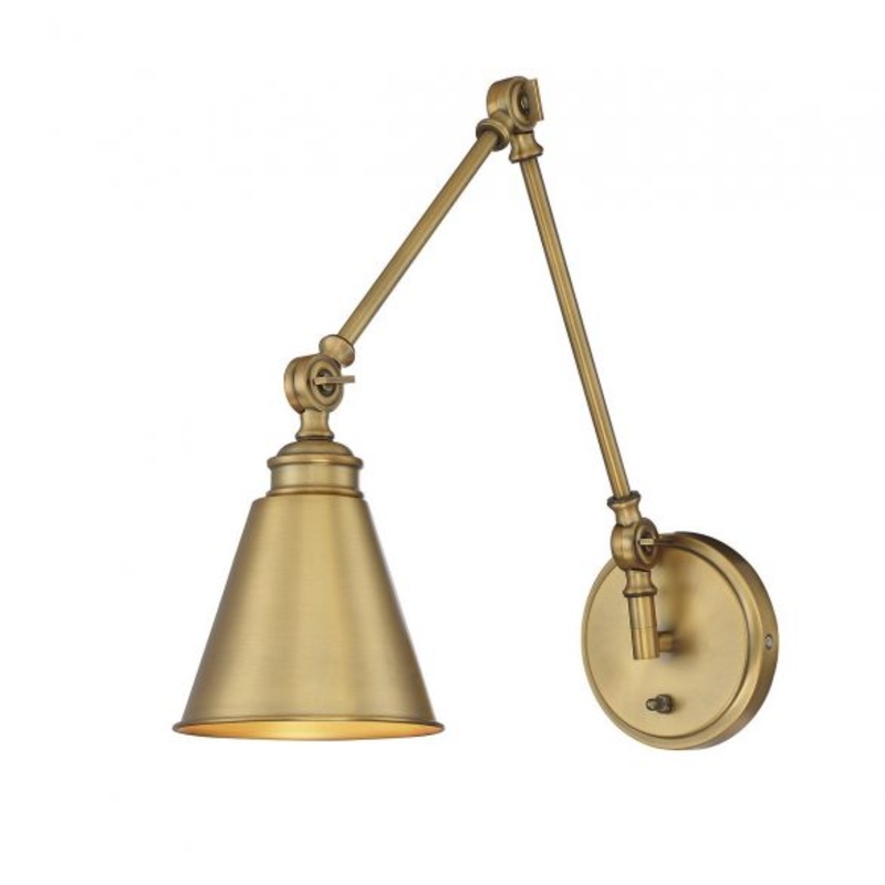 Morland 1-Light Adjustable Wall Sconce in Warm Brass - I58423338356