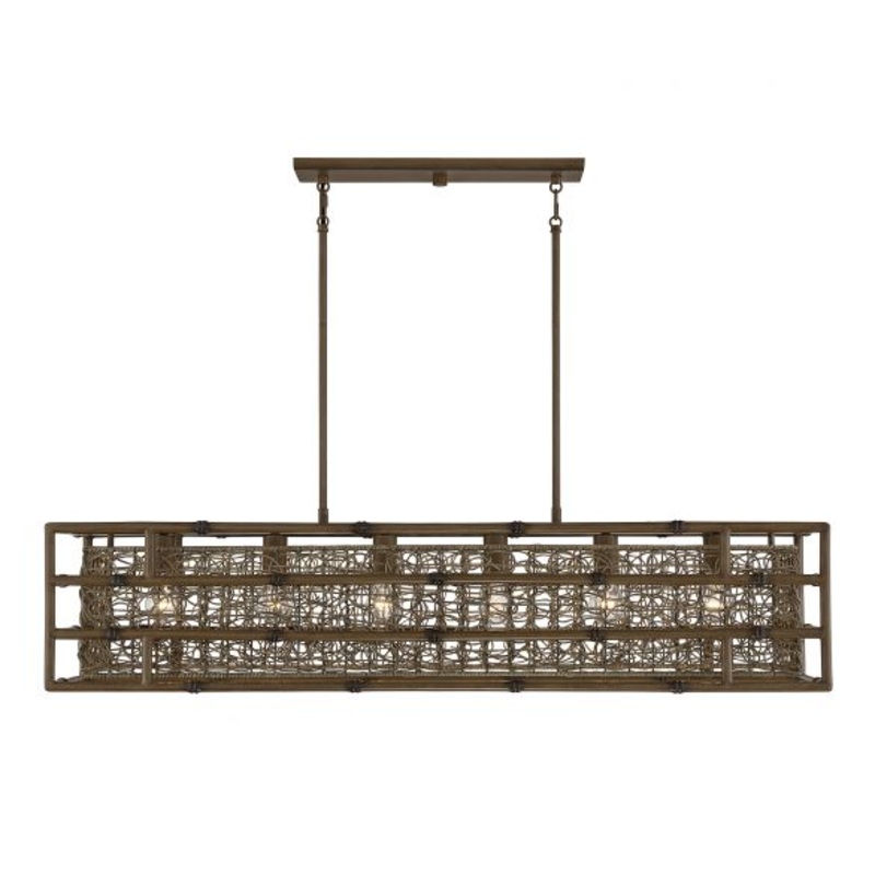 Treviso 6-Light Linear Chandelier in Grapevine - I58423338362