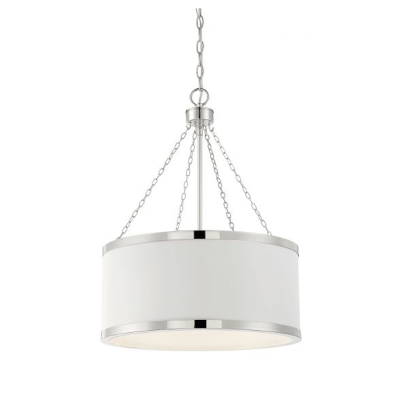 Delphi 6-Light Pendant in White with Polished Nickel Acccents - I58423338295