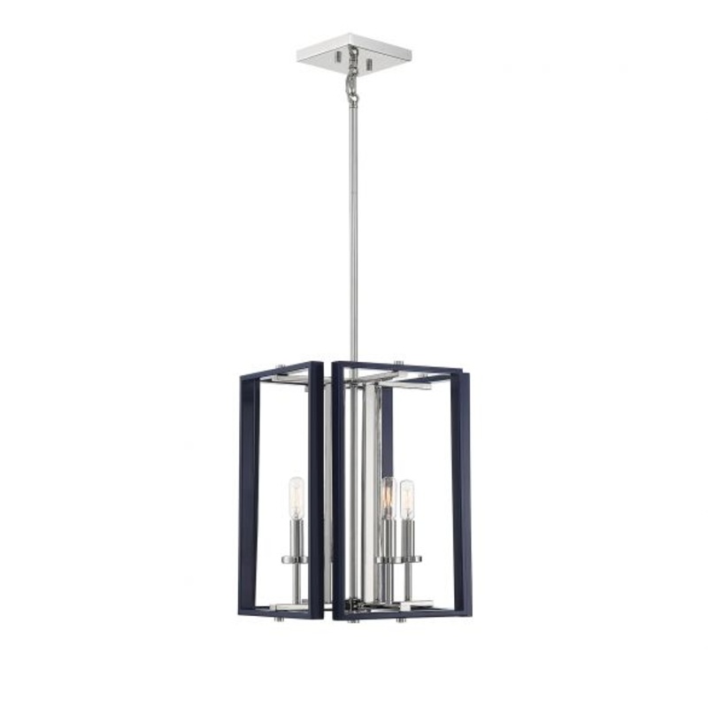Champlin 4-Light Pendant in Navy with Polished Nickel Accents - I58423338016