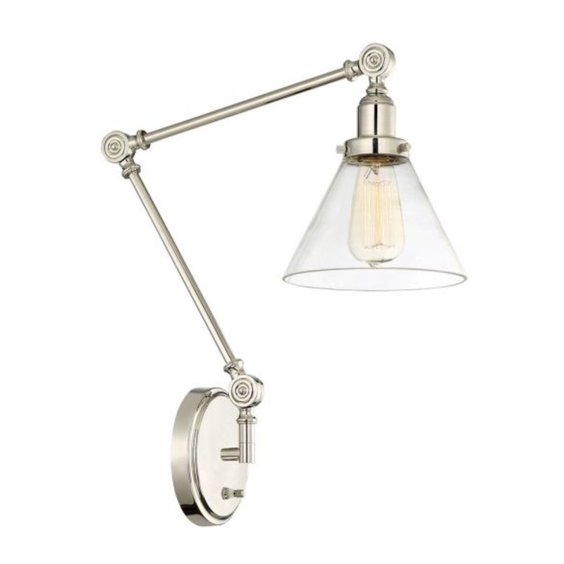 Drake 1-Light Adjustable Wall Sconce in Polished Nickel - I58423337997