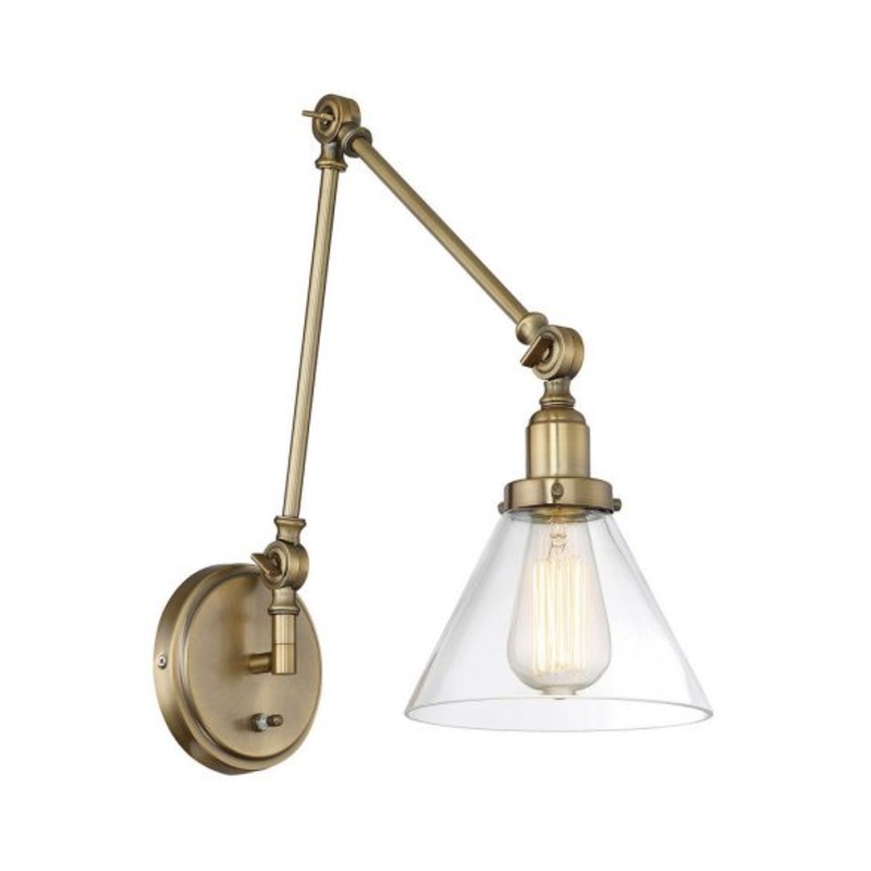Drake 1-Light Adjustable Wall Sconce in Warm Brass - I58423337999