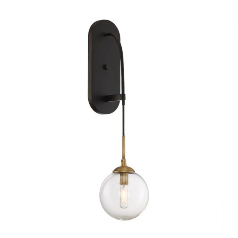 Fulton 1-Light Wall Sconce in English Bronze and Warm Brass - I58423337994