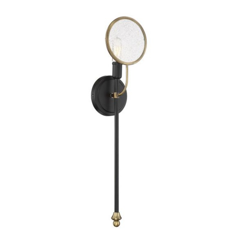 Oberyn 1-Light Wall Sconce in Vintage Black with Warm Brass - I58423338000