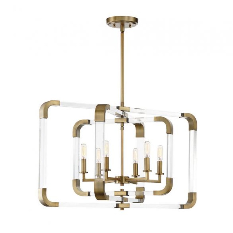 Rotterdam 6-Light Pendant in Warm Brass - I58423337890