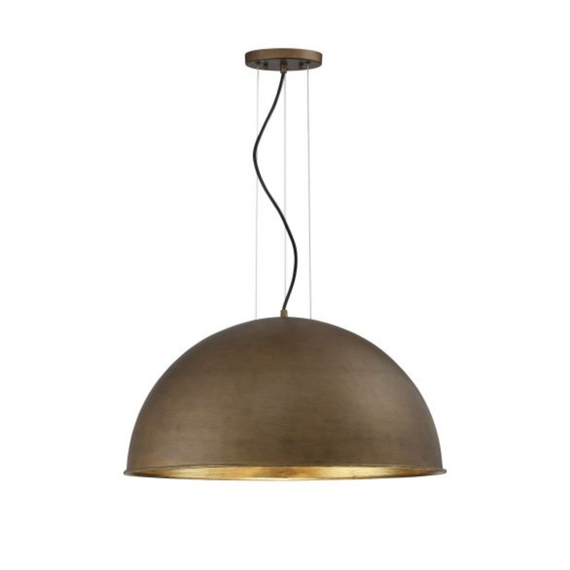 Sommerton 3-Light Pendant in Rubbed Bronze with Gold Leaf - I58423337915