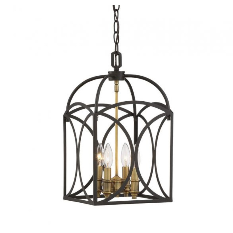 Talbot 4-Light Pendant in English Bronze and Warm Brass - I58423337914