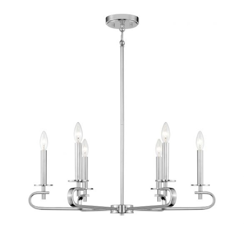Torino 6-Light Chandelier in Polished Nickel - I58423337962