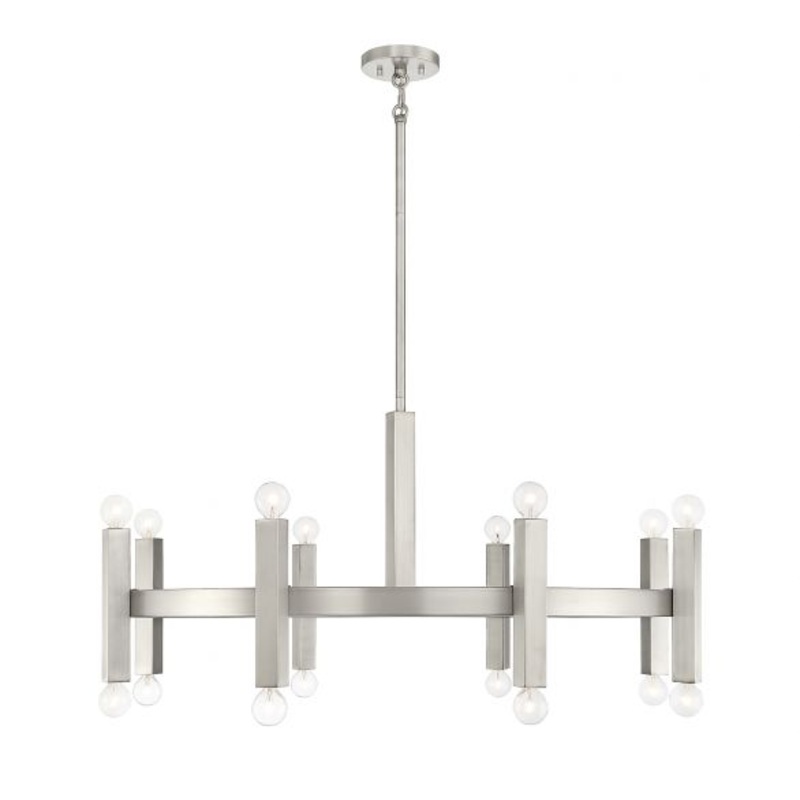 16-Light Chandelier in Brushed Nickel - I58423337869